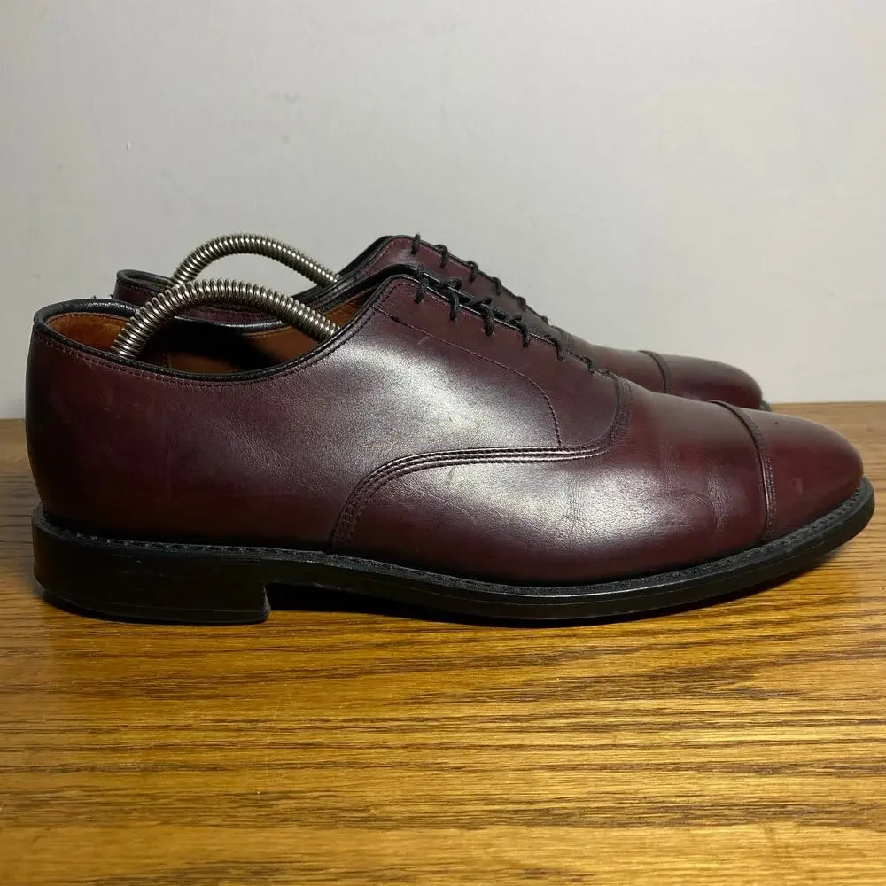 Allen Edmonds Mens Boardroom Cap Toe Oxford Dress Shoes Burgundy Oxblood US 9.5D